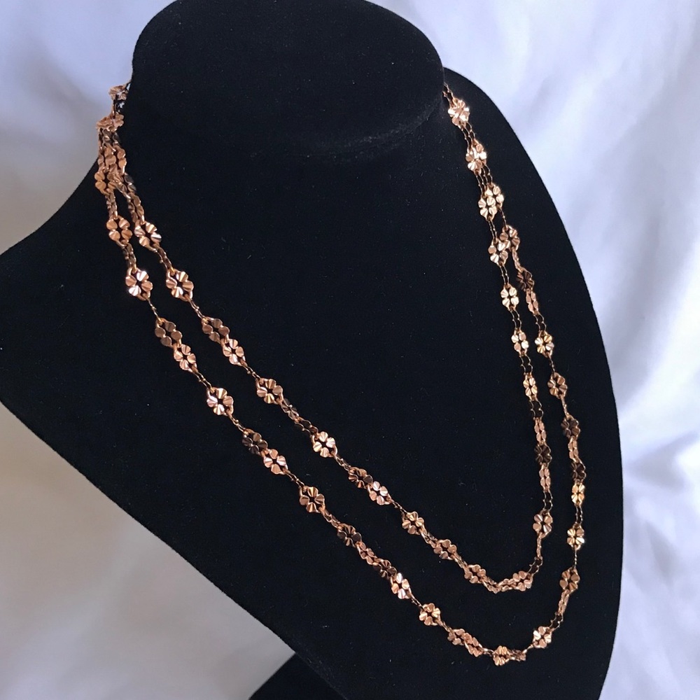 Vintage Bronze Milor Italy Rose Gold Link Necklace